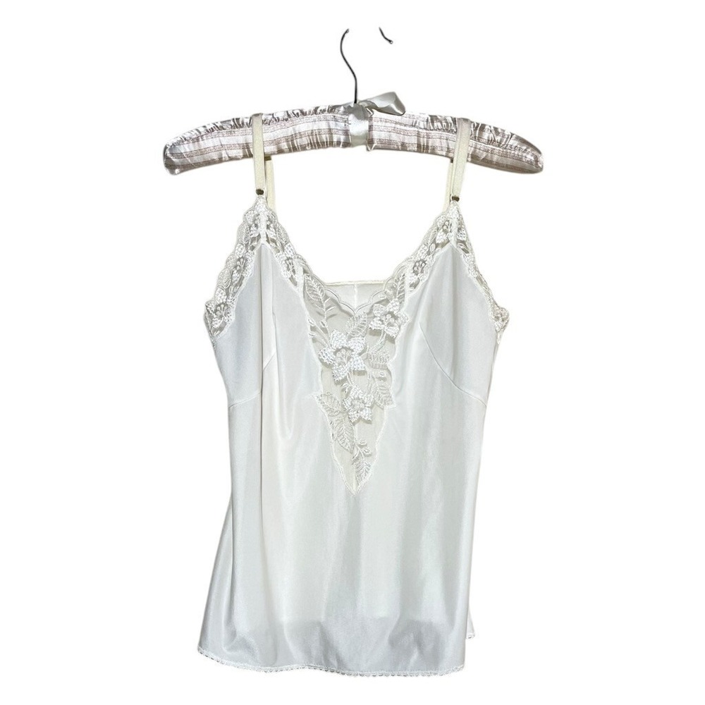Wacoal Cami Tank Sz S/XS Y2K Lace Trim Fairy Cottagecore‎ Made Japan Lingerie